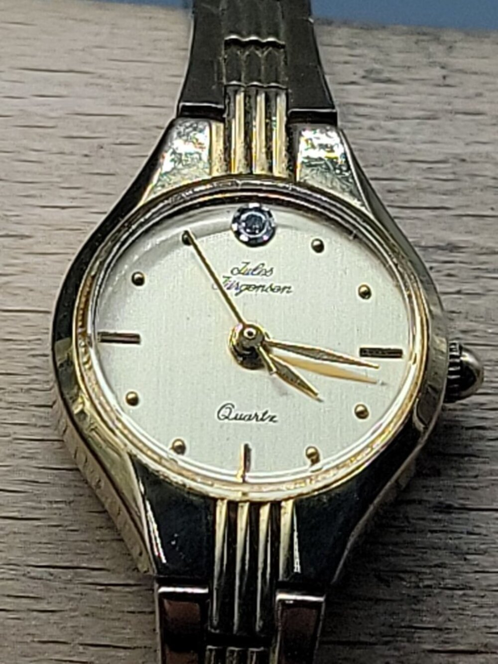 Jules Jurgensen Ladies Watch VTG 3208CH Diamond Accent 30mm Gold Plated 7" - Picture 6 of 16